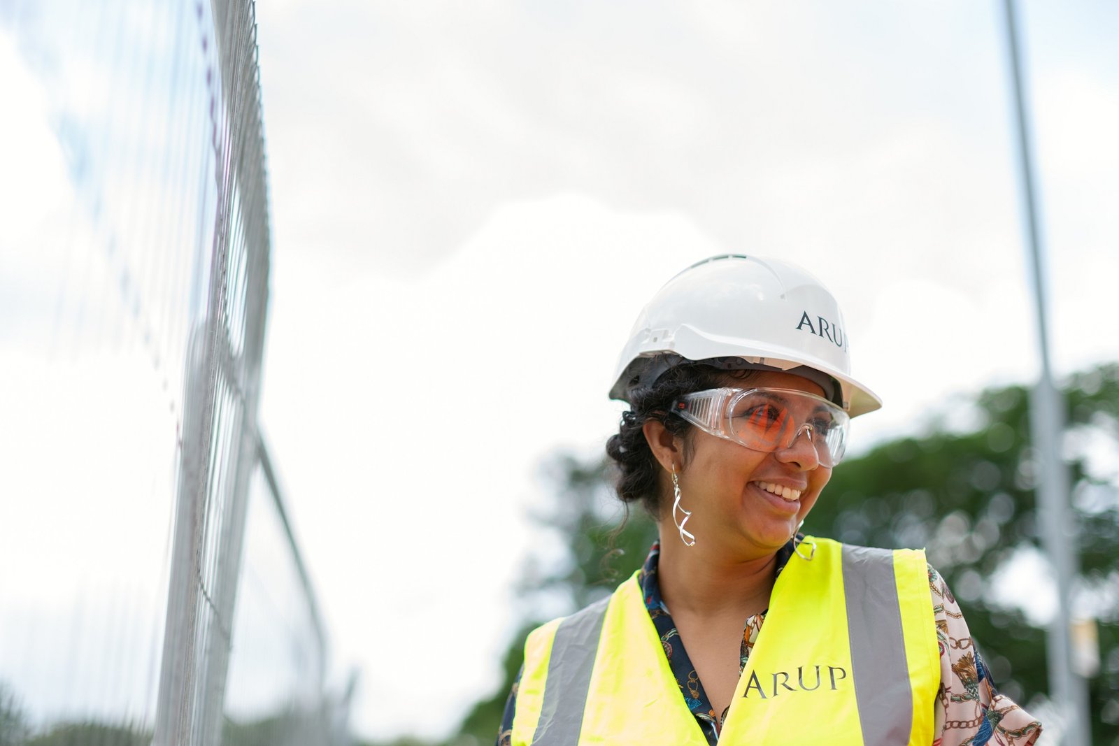 worker in safety glasses