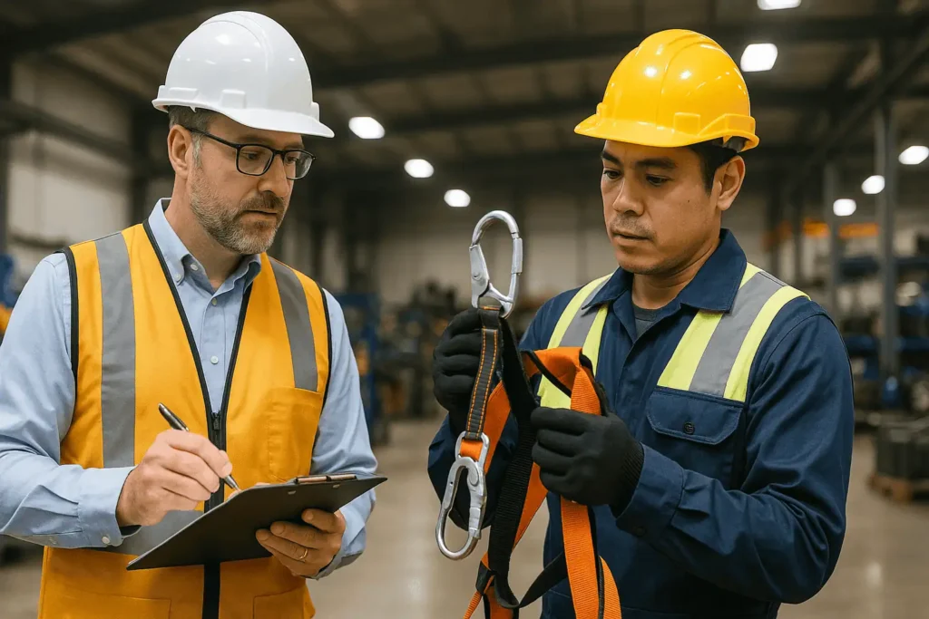The Complete Guide to COR Certification in British Columbia (2025) 4 An auditor auditing a worksite with a supervisor helping
