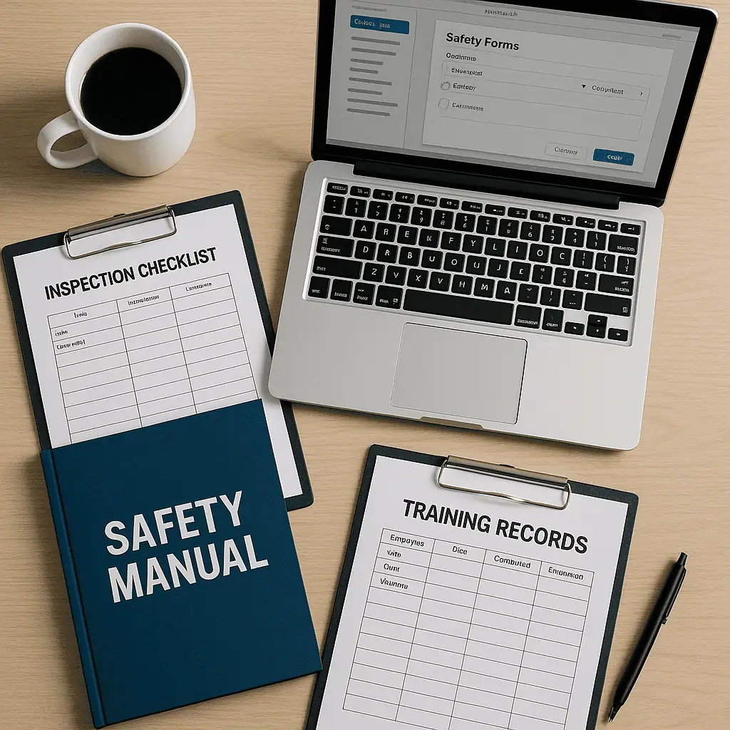 How to Get COR Certified in Alberta Your Complete Step-by-Step Guide for 2025 1 a laptop and clipboard with a pen and a cup of coffee